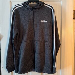 Adidas Men's Dark Gray Zip-Up Sweater